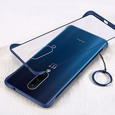 Carcasa Dura Cristal Plastico Funda Rigida Transparente H01 para OnePlus 8 Azul