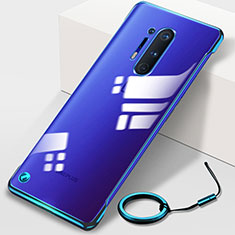 Carcasa Dura Cristal Plastico Funda Rigida Transparente H01 para OnePlus 8 Pro Azul