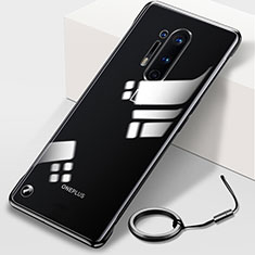 Carcasa Dura Cristal Plastico Funda Rigida Transparente H01 para OnePlus 8 Pro Negro