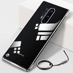 Carcasa Dura Cristal Plastico Funda Rigida Transparente H01 para OnePlus 8 Pro Plata