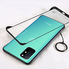 Carcasa Dura Cristal Plastico Funda Rigida Transparente H01 para OnePlus 8T 5G Negro