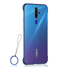 Carcasa Dura Cristal Plastico Funda Rigida Transparente H01 para Oppo A11X Azul