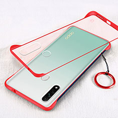 Carcasa Dura Cristal Plastico Funda Rigida Transparente H01 para Oppo A31 Rojo