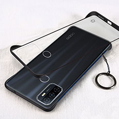 Carcasa Dura Cristal Plastico Funda Rigida Transparente H01 para Oppo A33 Negro