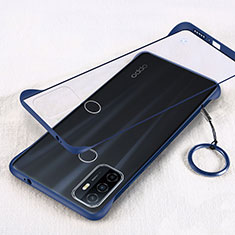 Carcasa Dura Cristal Plastico Funda Rigida Transparente H01 para Oppo A53 Azul