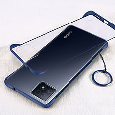 Carcasa Dura Cristal Plastico Funda Rigida Transparente H01 para Oppo A72 5G Azul