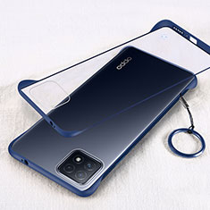 Carcasa Dura Cristal Plastico Funda Rigida Transparente H01 para Oppo A73 5G Azul