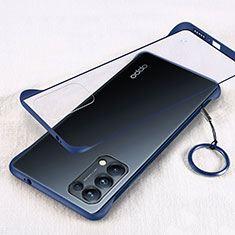 Carcasa Dura Cristal Plastico Funda Rigida Transparente H01 para Oppo Reno5 5G Azul