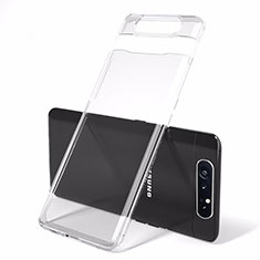 Carcasa Dura Cristal Plastico Funda Rigida Transparente H01 para Samsung Galaxy A80 Claro