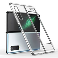 Carcasa Dura Cristal Plastico Funda Rigida Transparente H01 para Samsung Galaxy Fold Plata