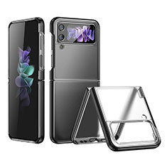 Carcasa Dura Cristal Plastico Funda Rigida Transparente H01 para Samsung Galaxy Z Flip4 5G Negro