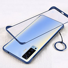 Carcasa Dura Cristal Plastico Funda Rigida Transparente H01 para Vivo X50 5G Azul