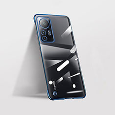 Carcasa Dura Cristal Plastico Funda Rigida Transparente H01 para Xiaomi Mi 12 5G Azul