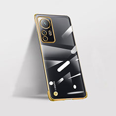 Carcasa Dura Cristal Plastico Funda Rigida Transparente H01 para Xiaomi Mi 12 5G Oro