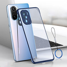 Carcasa Dura Cristal Plastico Funda Rigida Transparente H01 para Xiaomi Poco F3 5G Azul