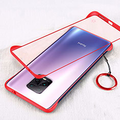 Carcasa Dura Cristal Plastico Funda Rigida Transparente H01 para Xiaomi Redmi 10X Pro 5G Rojo