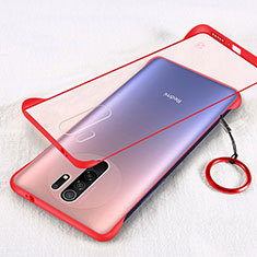 Carcasa Dura Cristal Plastico Funda Rigida Transparente H01 para Xiaomi Redmi 9 Prime India Rojo