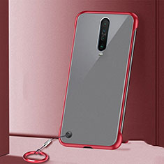 Carcasa Dura Cristal Plastico Funda Rigida Transparente H01 para Xiaomi Redmi K30 4G Rojo
