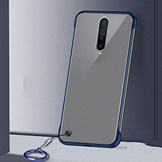 Carcasa Dura Cristal Plastico Funda Rigida Transparente H01 para Xiaomi Redmi K30i 5G Azul