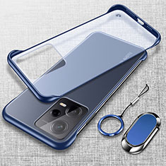Carcasa Dura Cristal Plastico Funda Rigida Transparente H01 para Xiaomi Redmi Note 12 5G Azul