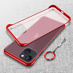 Carcasa Dura Cristal Plastico Funda Rigida Transparente H02 para Apple iPhone 13 Mini Rojo