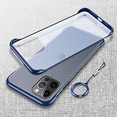 Carcasa Dura Cristal Plastico Funda Rigida Transparente H02 para Apple iPhone 13 Pro Max Azul