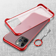 Carcasa Dura Cristal Plastico Funda Rigida Transparente H02 para Apple iPhone 15 Pro Max Rojo