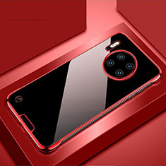 Carcasa Dura Cristal Plastico Funda Rigida Transparente H02 para Huawei Mate 30E Pro 5G Rojo
