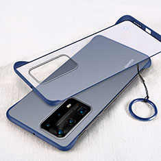 Carcasa Dura Cristal Plastico Funda Rigida Transparente H02 para Huawei P40 Pro+ Plus Azul