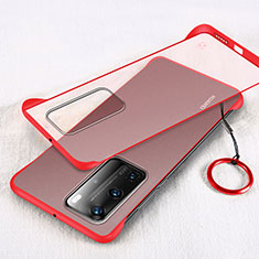 Carcasa Dura Cristal Plastico Funda Rigida Transparente H02 para Huawei P40 Pro Rojo