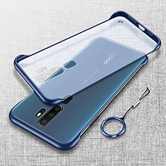 Carcasa Dura Cristal Plastico Funda Rigida Transparente H02 para Oppo A5 (2020) Azul