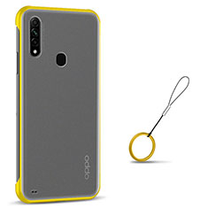 Carcasa Dura Cristal Plastico Funda Rigida Transparente H02 para Oppo A8 Amarillo