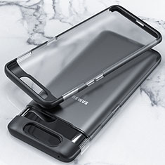 Carcasa Dura Cristal Plastico Funda Rigida Transparente H02 para Samsung Galaxy A80 Negro