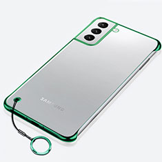 Carcasa Dura Cristal Plastico Funda Rigida Transparente H02 para Samsung Galaxy S21 5G Verde