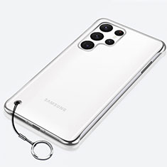Carcasa Dura Cristal Plastico Funda Rigida Transparente H02 para Samsung Galaxy S21 Ultra 5G Plata