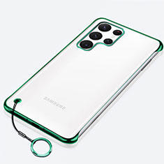 Carcasa Dura Cristal Plastico Funda Rigida Transparente H02 para Samsung Galaxy S22 Ultra 5G Verde