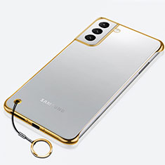 Carcasa Dura Cristal Plastico Funda Rigida Transparente H02 para Samsung Galaxy S23 5G Oro