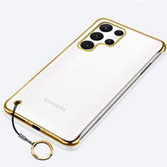 Carcasa Dura Cristal Plastico Funda Rigida Transparente H02 para Samsung Galaxy S24 Ultra 5G Oro