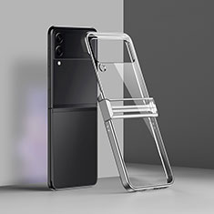 Carcasa Dura Cristal Plastico Funda Rigida Transparente H02 para Samsung Galaxy Z Flip3 5G Plata