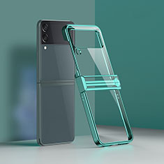 Carcasa Dura Cristal Plastico Funda Rigida Transparente H02 para Samsung Galaxy Z Flip3 5G Verde