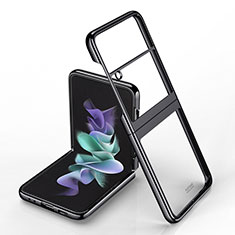 Carcasa Dura Cristal Plastico Funda Rigida Transparente H02 para Samsung Galaxy Z Flip4 5G Negro