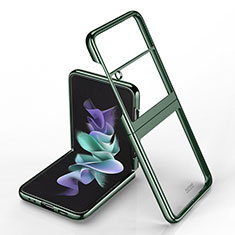 Carcasa Dura Cristal Plastico Funda Rigida Transparente H02 para Samsung Galaxy Z Flip4 5G Verde