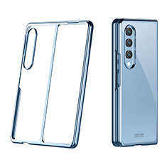 Carcasa Dura Cristal Plastico Funda Rigida Transparente H02 para Samsung Galaxy Z Fold3 5G Azul