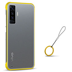 Carcasa Dura Cristal Plastico Funda Rigida Transparente H02 para Vivo X50 5G Amarillo