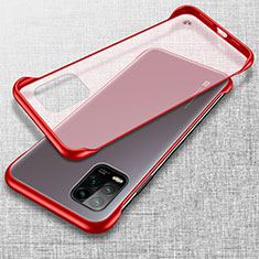 Carcasa Dura Cristal Plastico Funda Rigida Transparente H02 para Xiaomi Mi 10 Lite Rojo