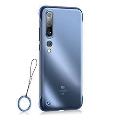 Carcasa Dura Cristal Plastico Funda Rigida Transparente H02 para Xiaomi Mi 10 Pro Azul