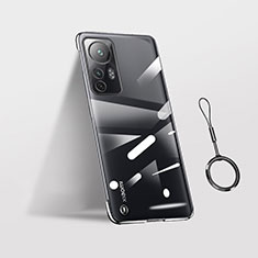 Carcasa Dura Cristal Plastico Funda Rigida Transparente H02 para Xiaomi Mi 12 5G Negro
