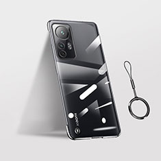 Carcasa Dura Cristal Plastico Funda Rigida Transparente H02 para Xiaomi Mi 12 Pro 5G Negro