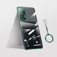 Carcasa Dura Cristal Plastico Funda Rigida Transparente H02 para Xiaomi Mi 12S Pro 5G Verde