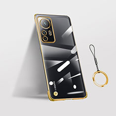 Carcasa Dura Cristal Plastico Funda Rigida Transparente H02 para Xiaomi Mi 12X 5G Oro